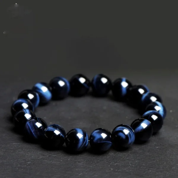 Auracharming Blue Tiger Eye Bracelet Chatoyancy Flat Lay