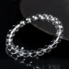 Auracharming Old Mine Clear Quartz Bracelet on Black Tray Showcasing Maximum Transparency