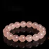 Auracharming Grapefruit Pink Quartz Bracelet Flat Lay Showing Creamy Texture