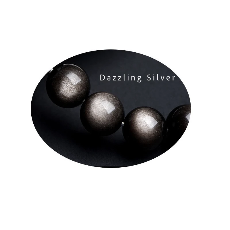 Auracharming Silver Obsidian Bracelet Detail Close-Up