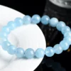Auracharming Sky Blue Aquamarine Bracelet on White Plate