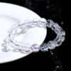 Auracharming White Azeztulite Bracelet in Bowl, Rainbow Light Reflection