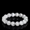 Auracharming Natural White Phantom Money Bowl Bracelet Flat Lay, Featuring Snowscape Patterns & Rainbow Flashes