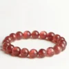 Auracharming Natural Star Cherry Red Strawberry Quartz Bracelet Flat Lay