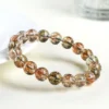 Auracharming Natural Black Gold Super Seven Bracelet – Right Side, Clear Crystal Beads