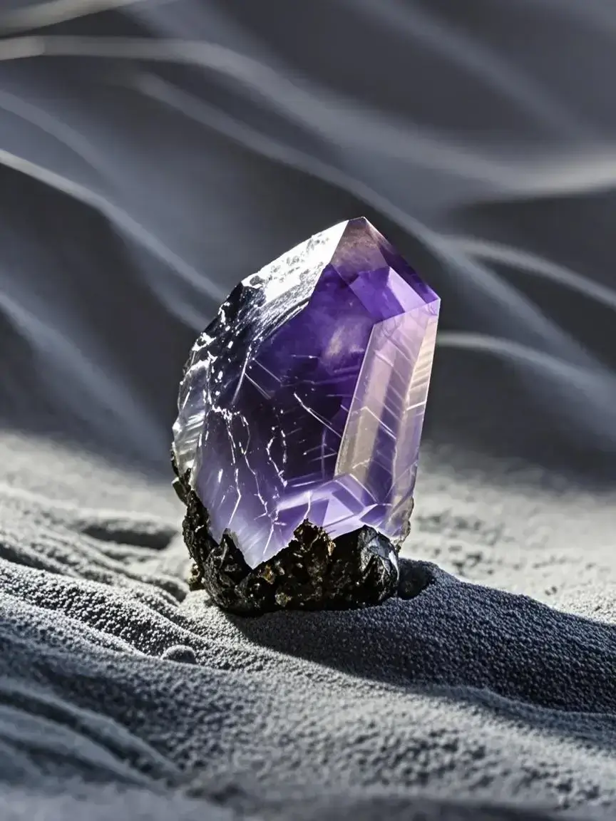 Auracharming purple amethyst crystal for anxiety relief, stress reduction, and spiritual healing