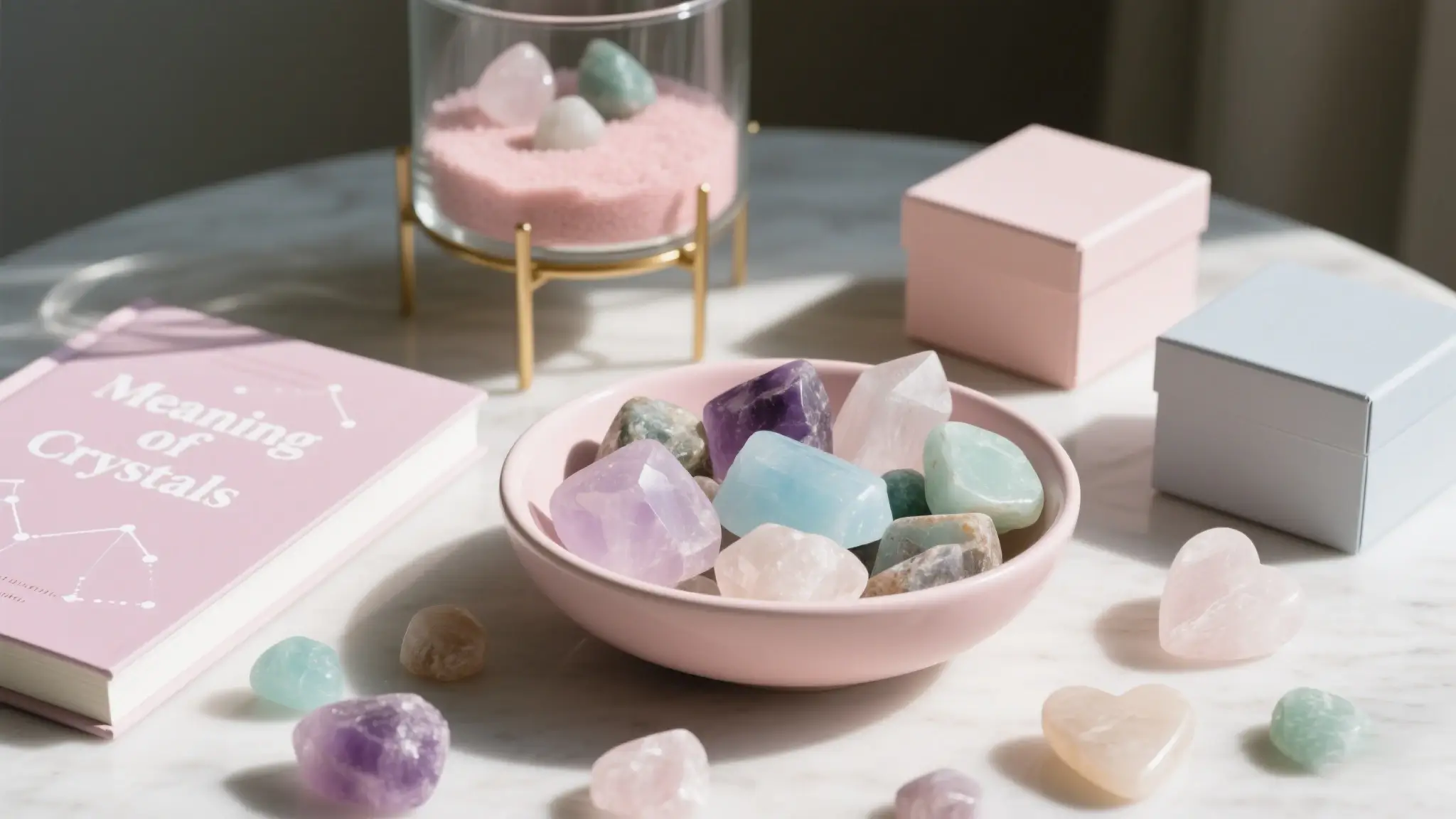 Auracharming guide on how to choose crystal bracelets – explore healing properties of amethyst, rose quartz, clear quartz & citrine for chakra balance and spiritual decor