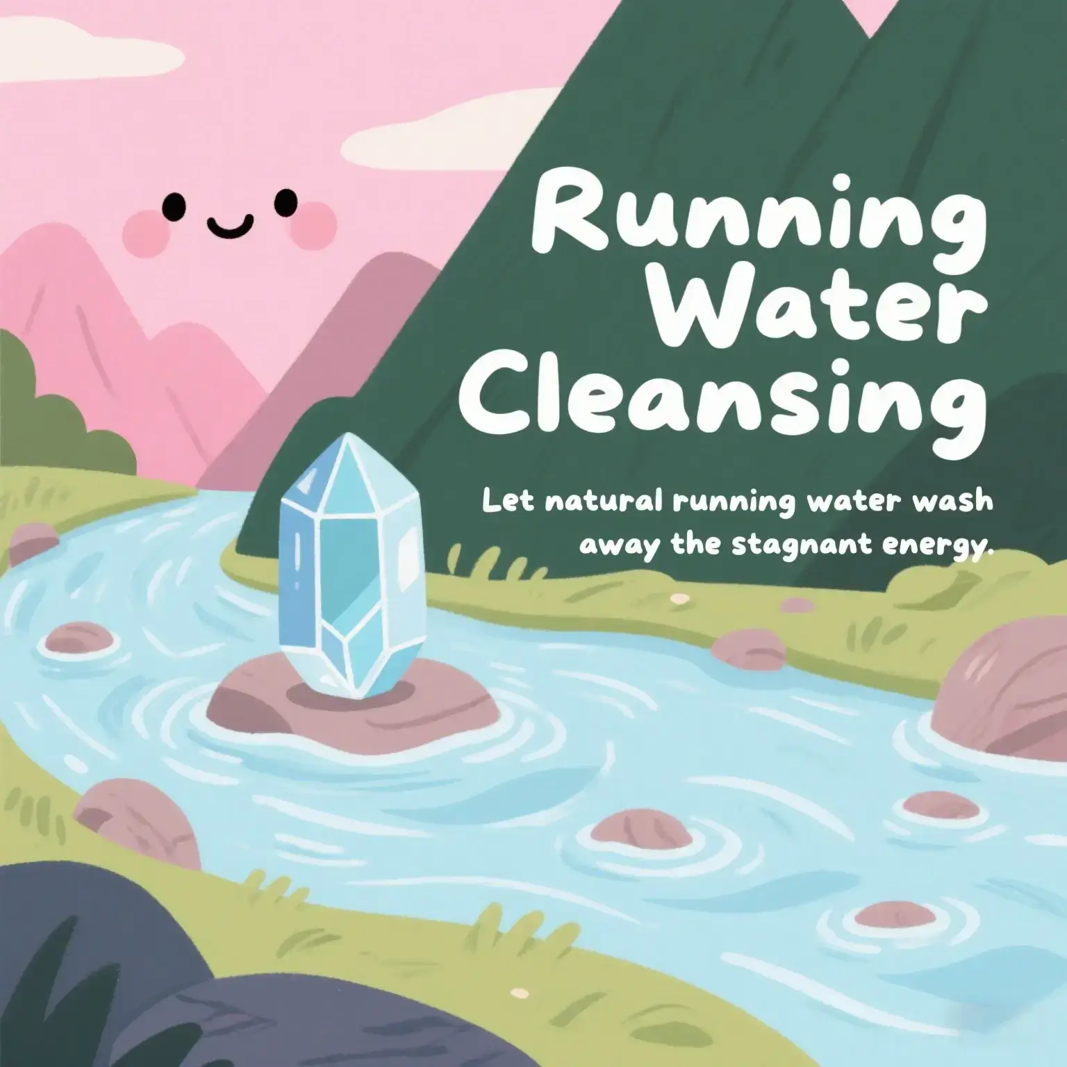 Auracharming Crystals being cleansed under a flowing stream