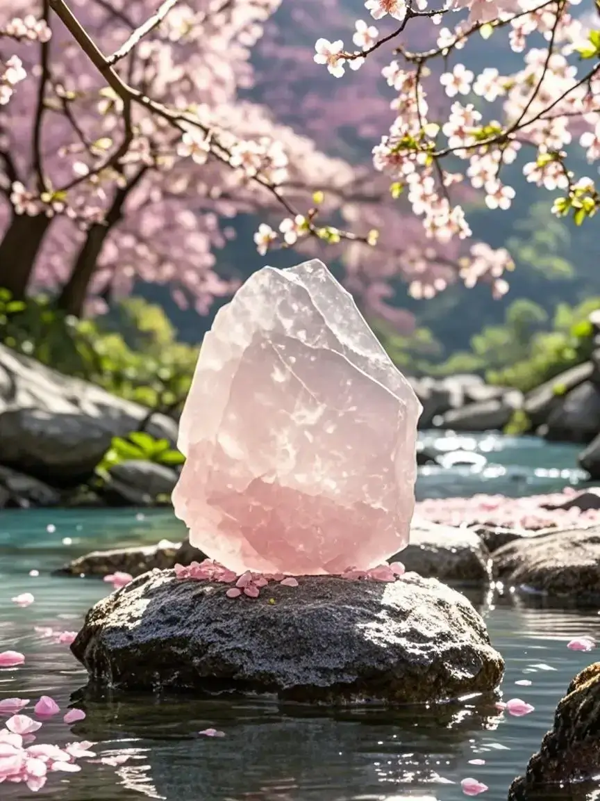 Auracharming rose quartz crystal for anxiety relief, self-love, and emotional healing