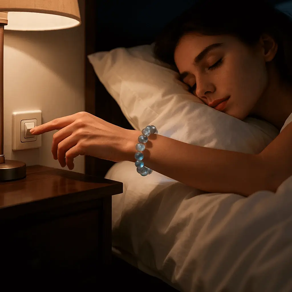 Moonstone bracelet for sleep promoting emotional calm and balance.